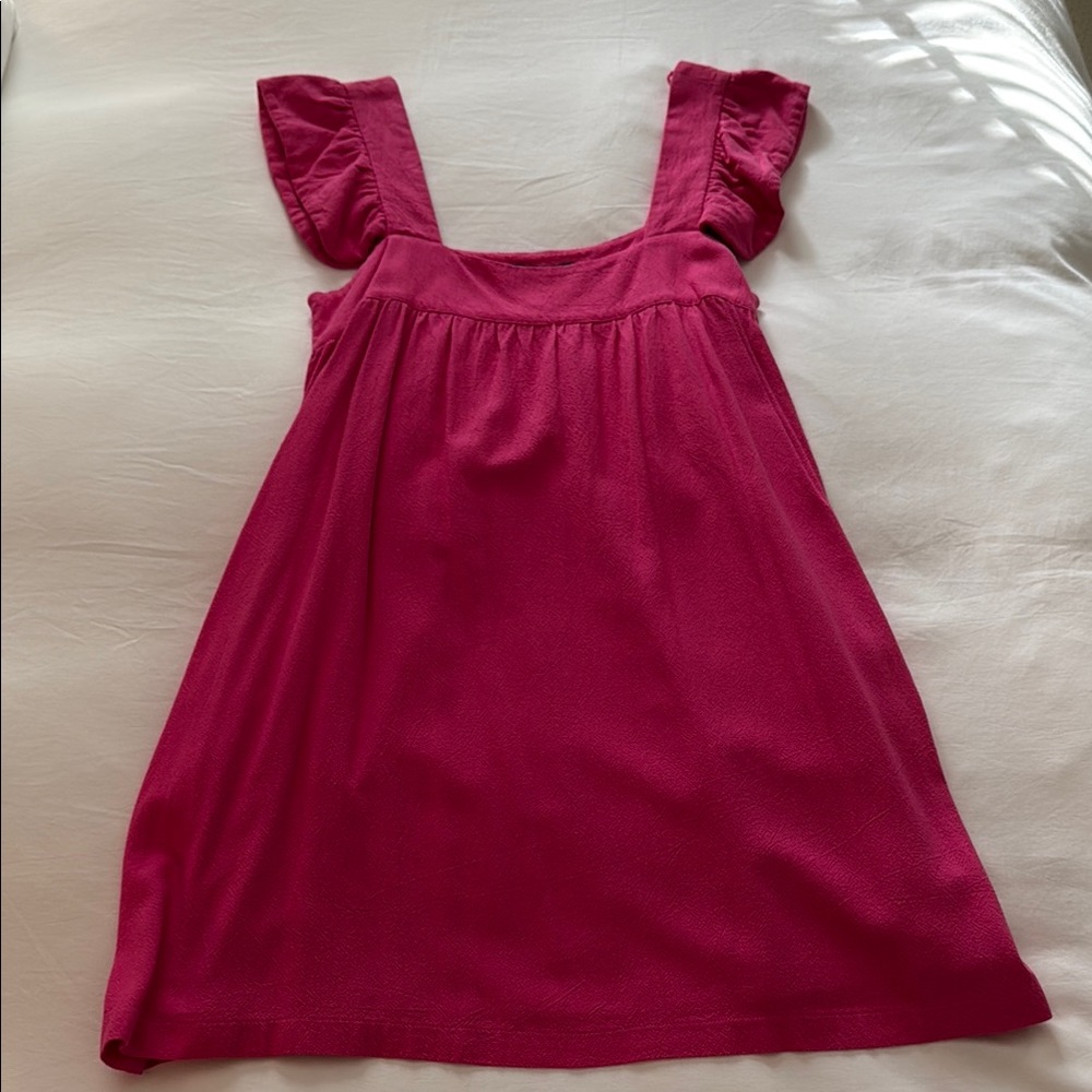 Pomander Place Pink Ruffle Sleeve Dress